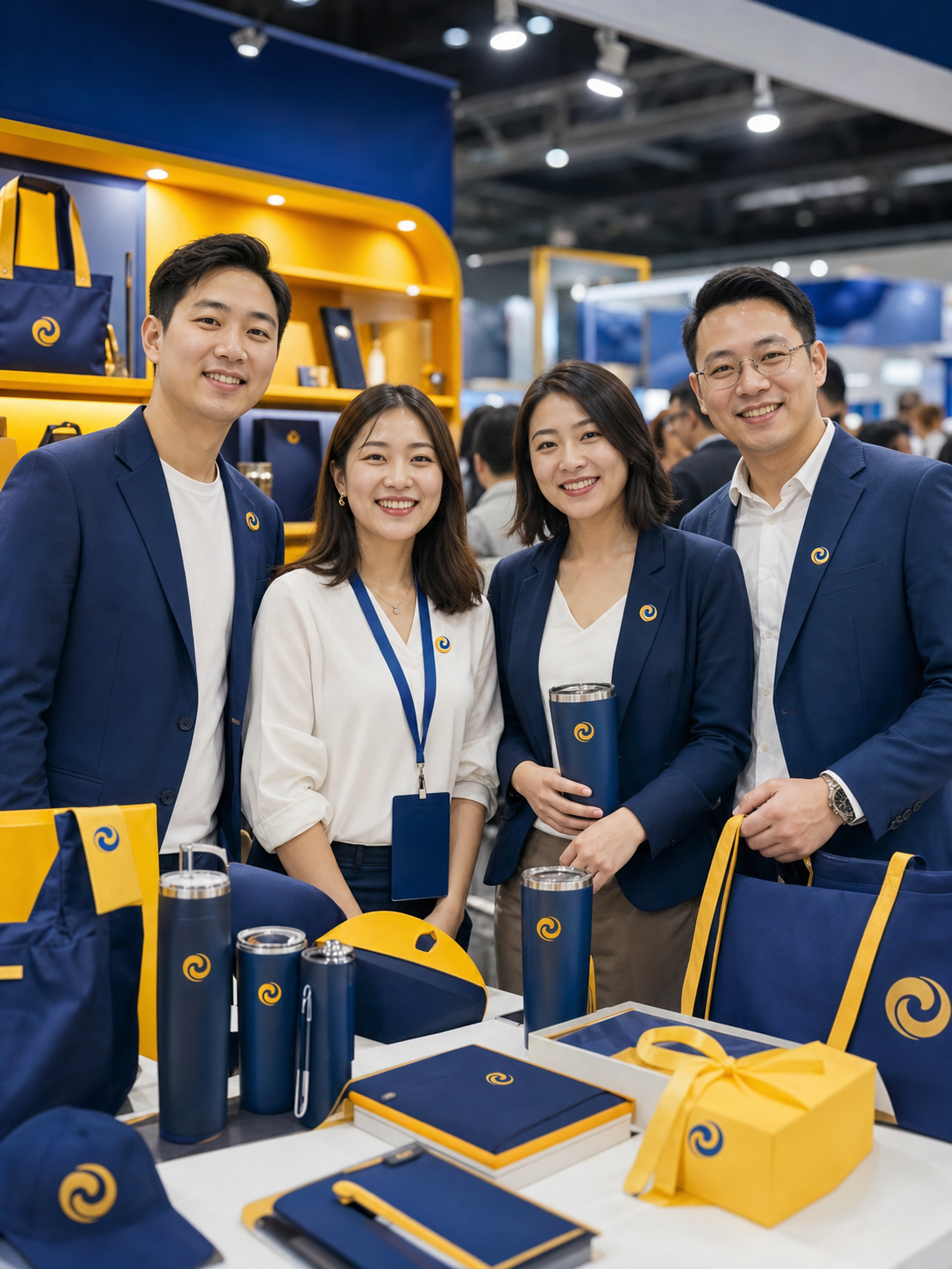 NINER Gifts team presenting custom promotional products at an exhibition